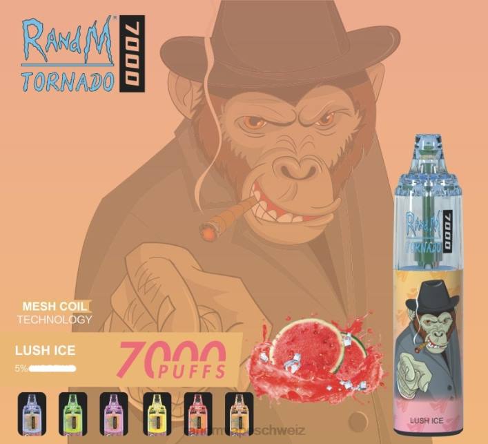 RandM Vape Rabattcode | RandM Tornado 00P2165 7000 Airflow Control Vape-Gerät 1St üppiges Eis